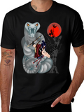 Samurai & Snake Graphic T-Shirt - Unique Design