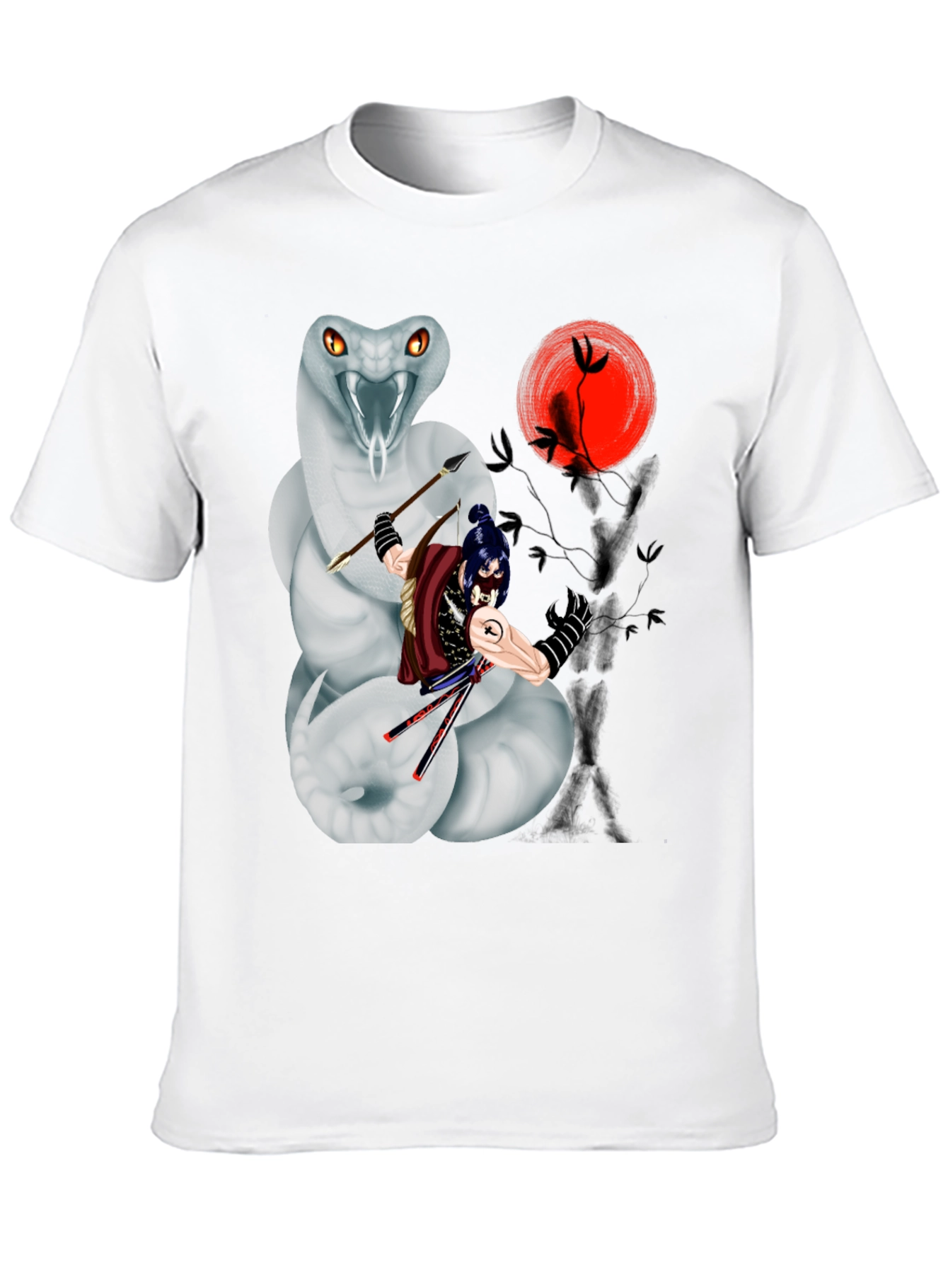 Samurai & Snake Graphic T-Shirt - Unique Design