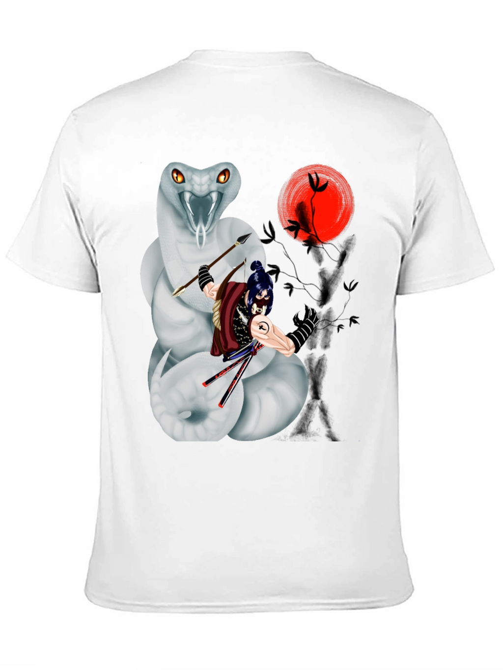 Samurai & Snake Graphic T-Shirt - Unique Design