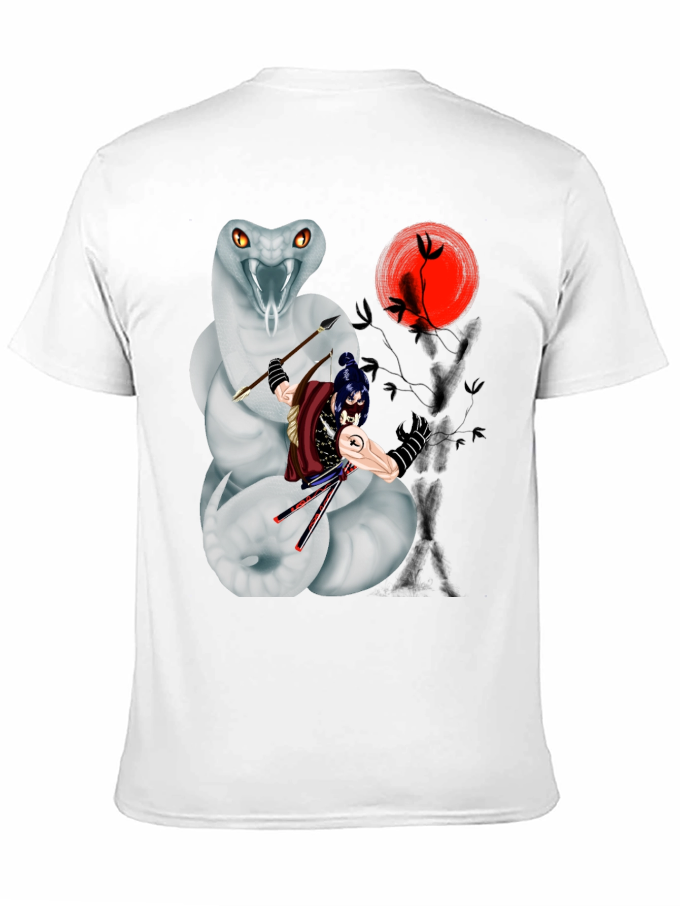 Samurai & Snake Graphic T-Shirt - Unique Design