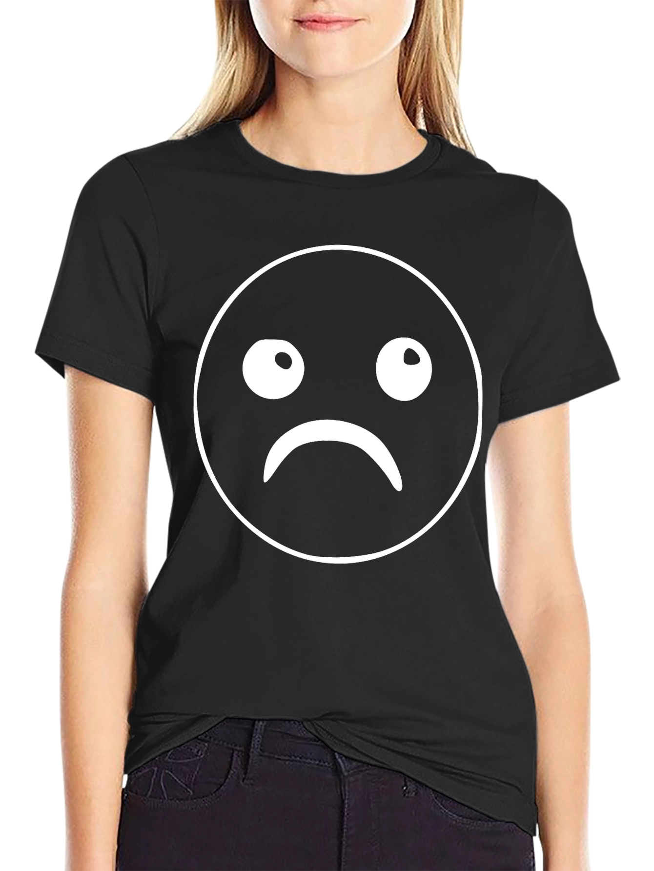Sad Face Graphic T-Shirt - Unisex Casual Top