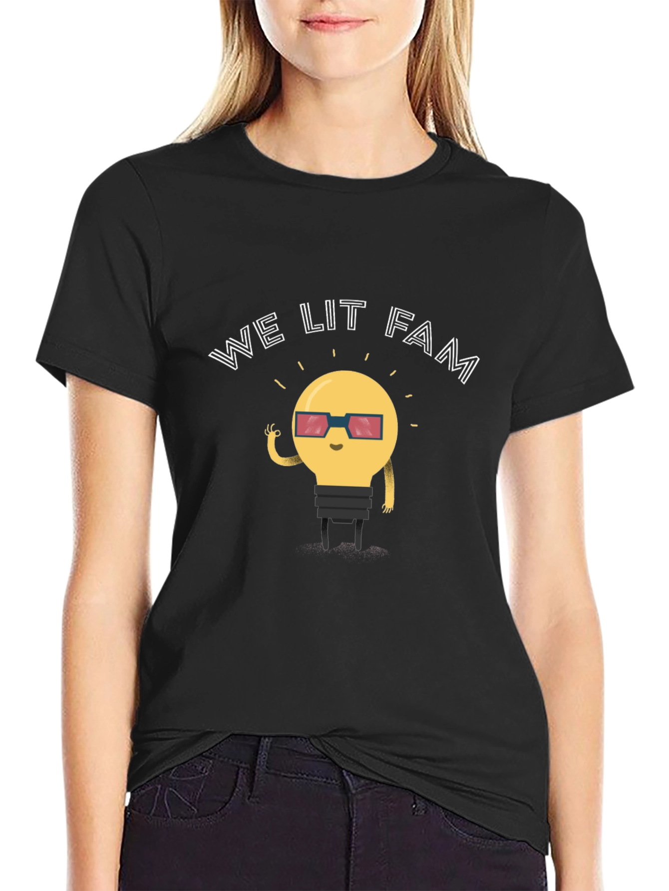 We Lit Fam Lightbulb Graphic Tee