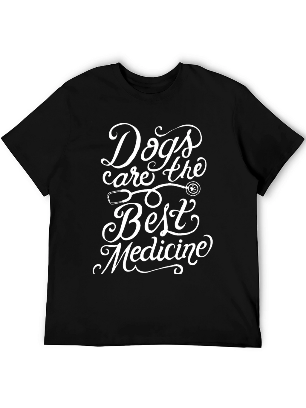 Dogs Are The Best Medicine Black T-Shirt