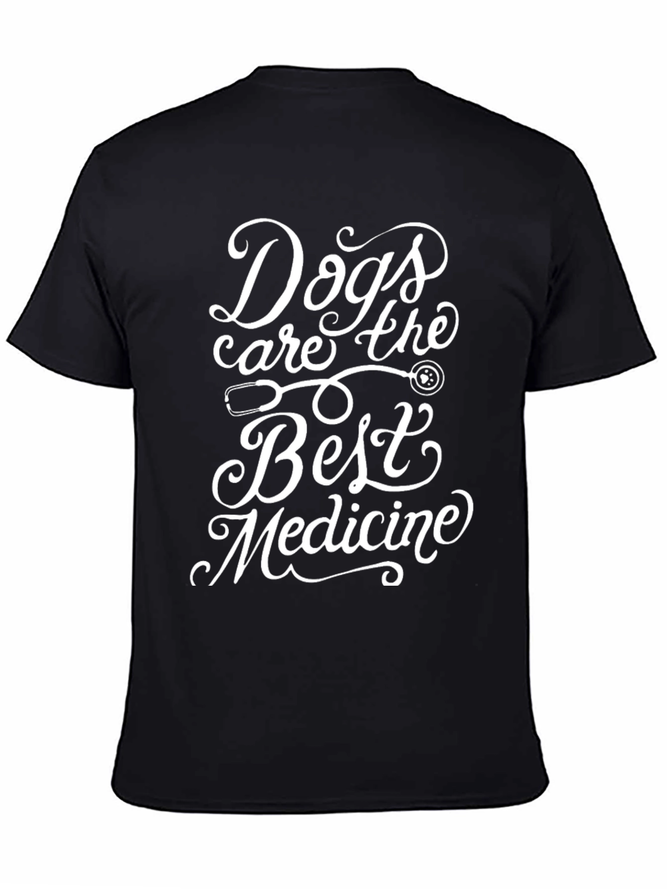 Dogs Are The Best Medicine Black T-Shirt