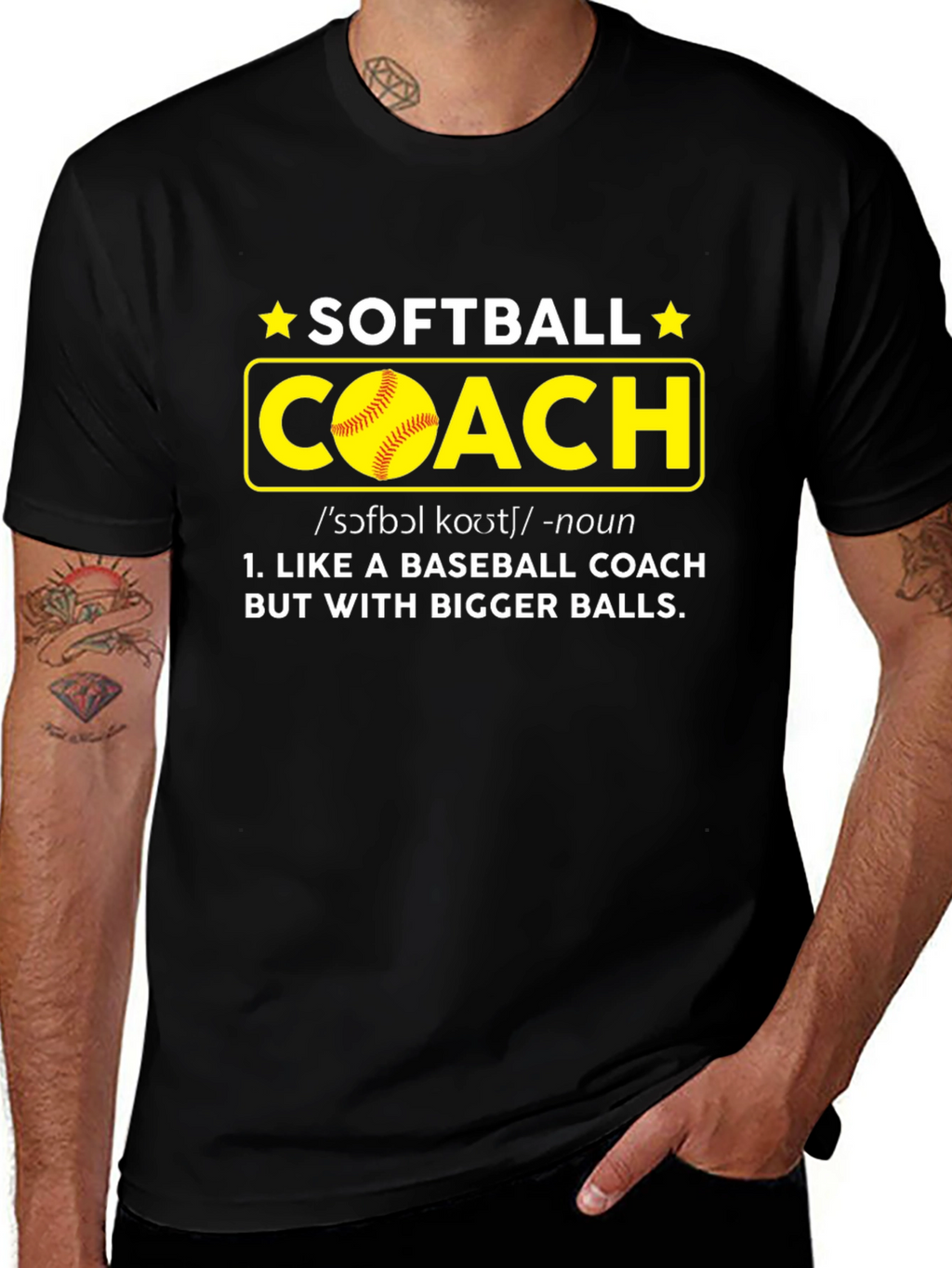 Softball Coach T-Shirt - Bigger Balls
