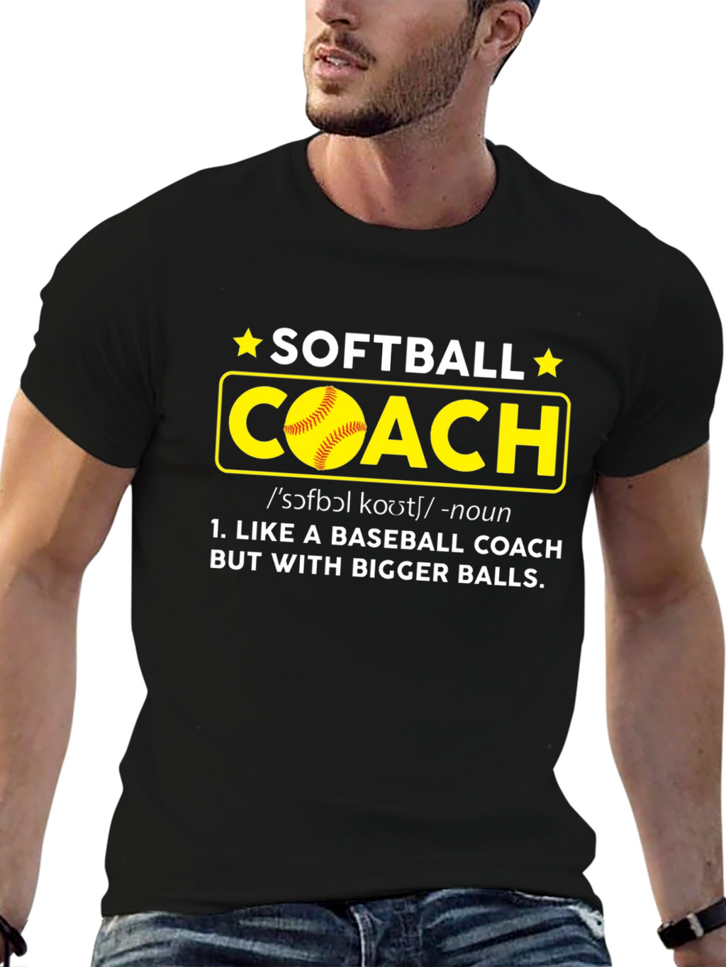 Softball Coach T-Shirt - Bigger Balls