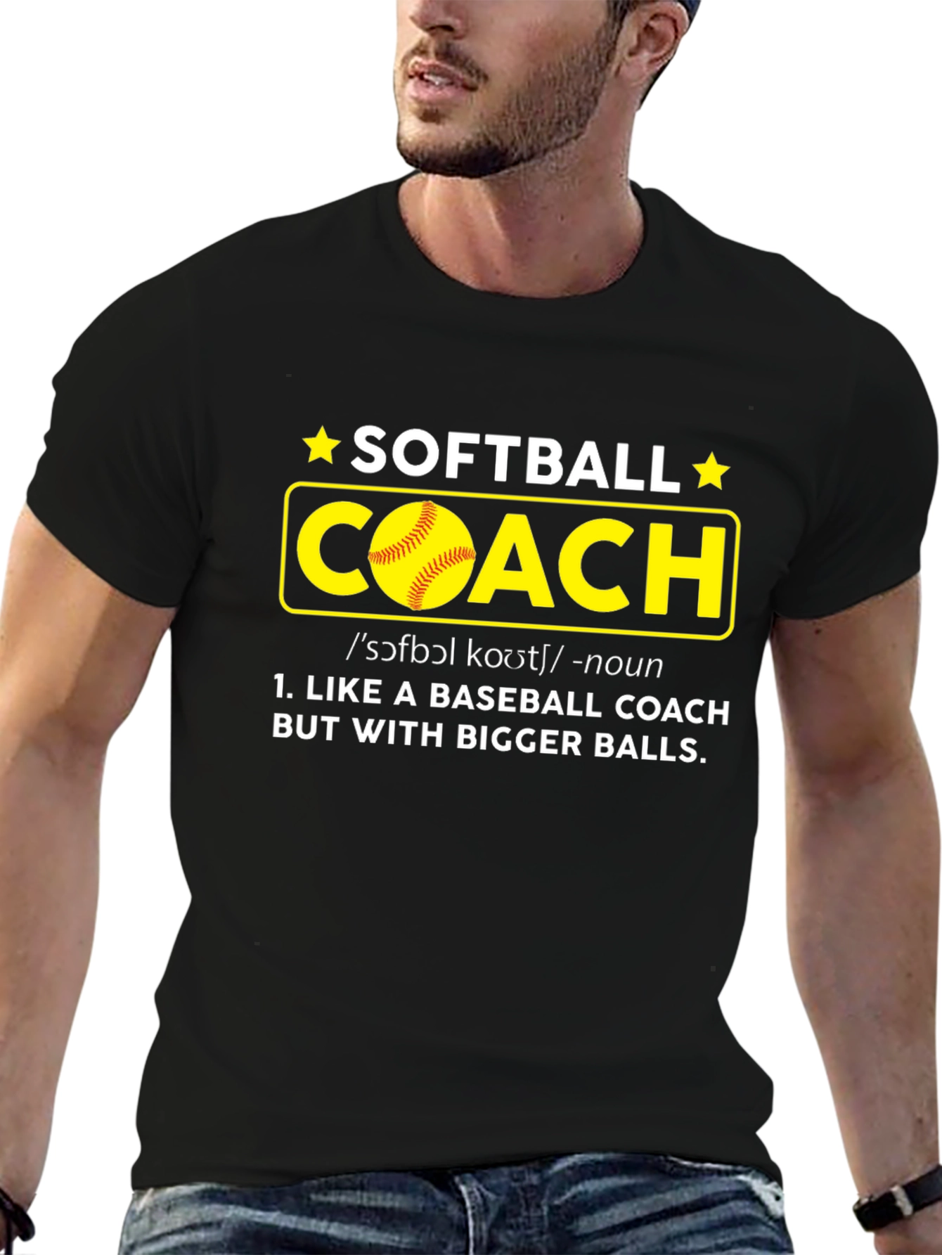 Softball Coach T-Shirt - Bigger Balls