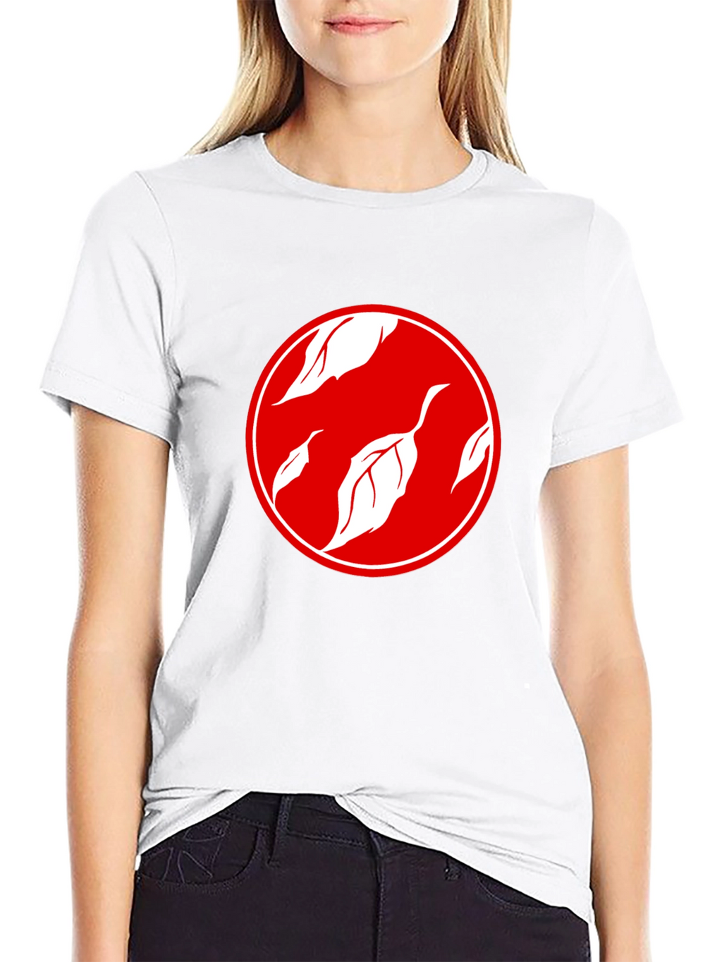 Stylish Black T-Shirt with Leaf Design