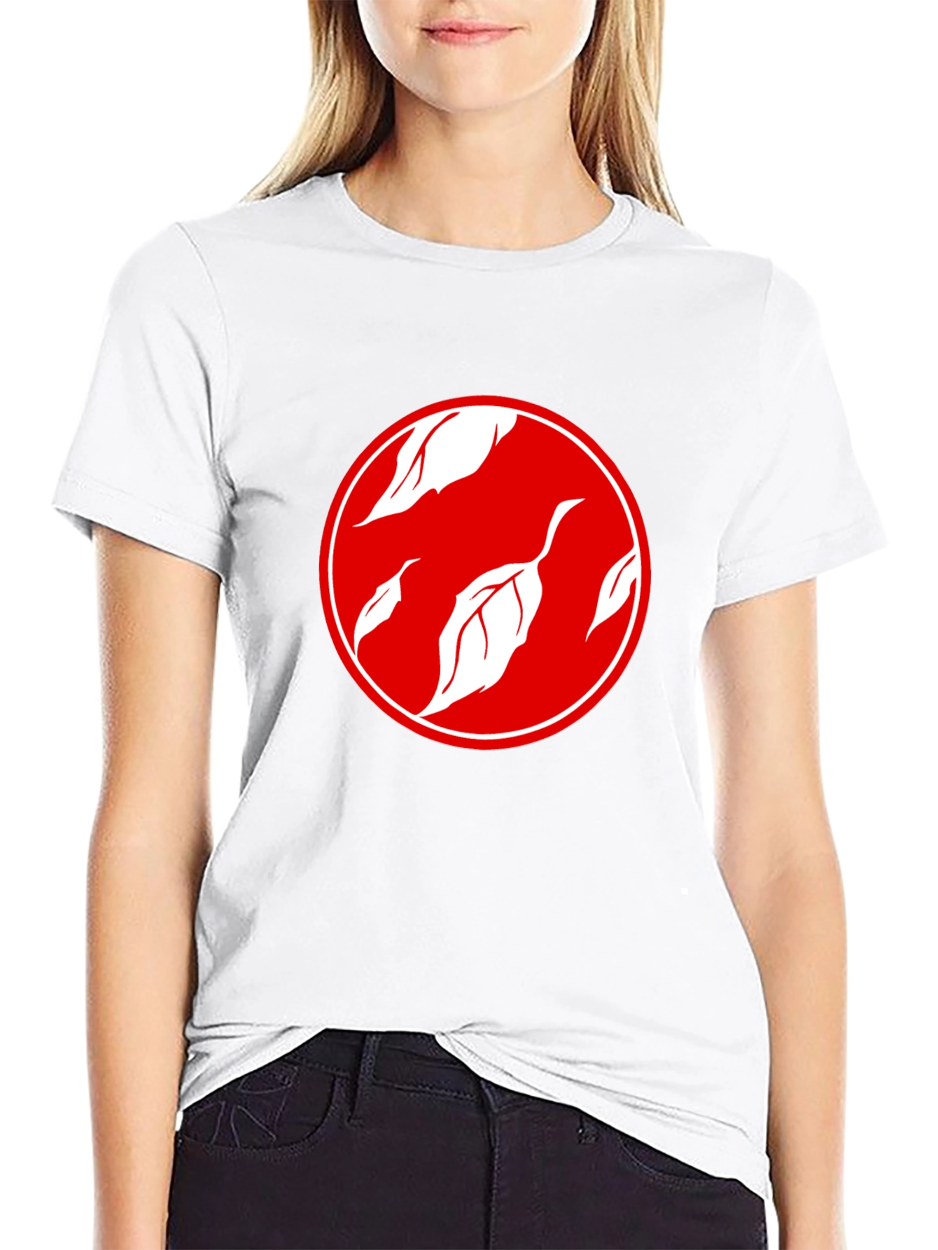 Stylish Black T-Shirt with Leaf Design