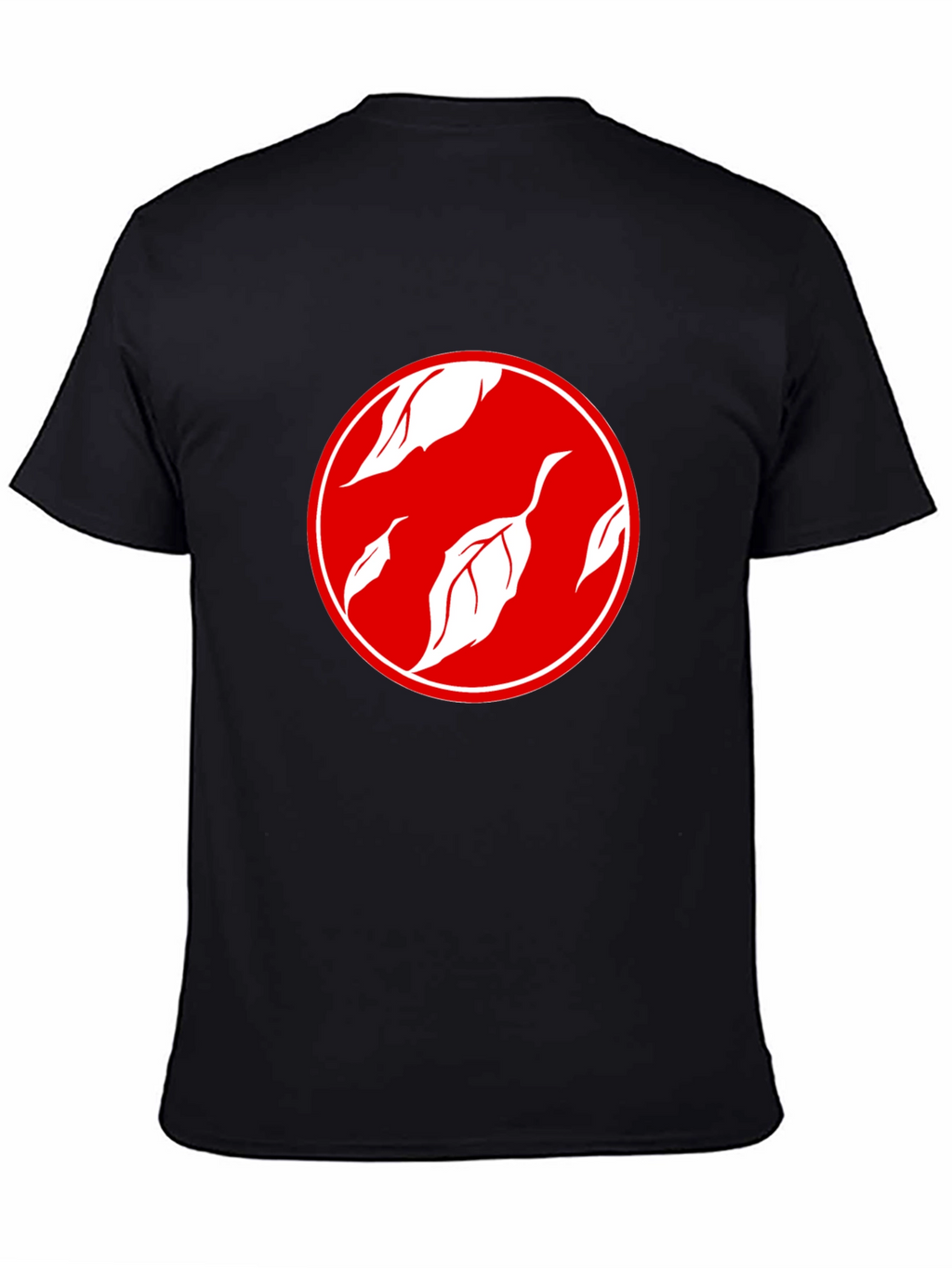 Stylish Black T-Shirt with Leaf Design