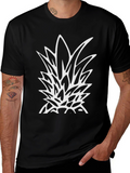 Black Pineapple Graphic Tee - Tropical Style