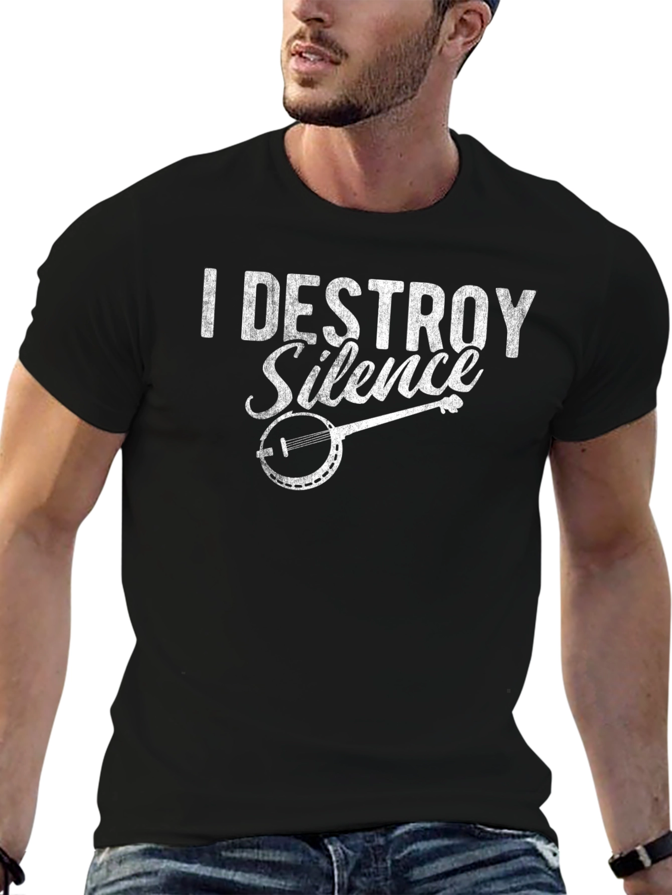 I Destroy Silence Banjo T-Shirt