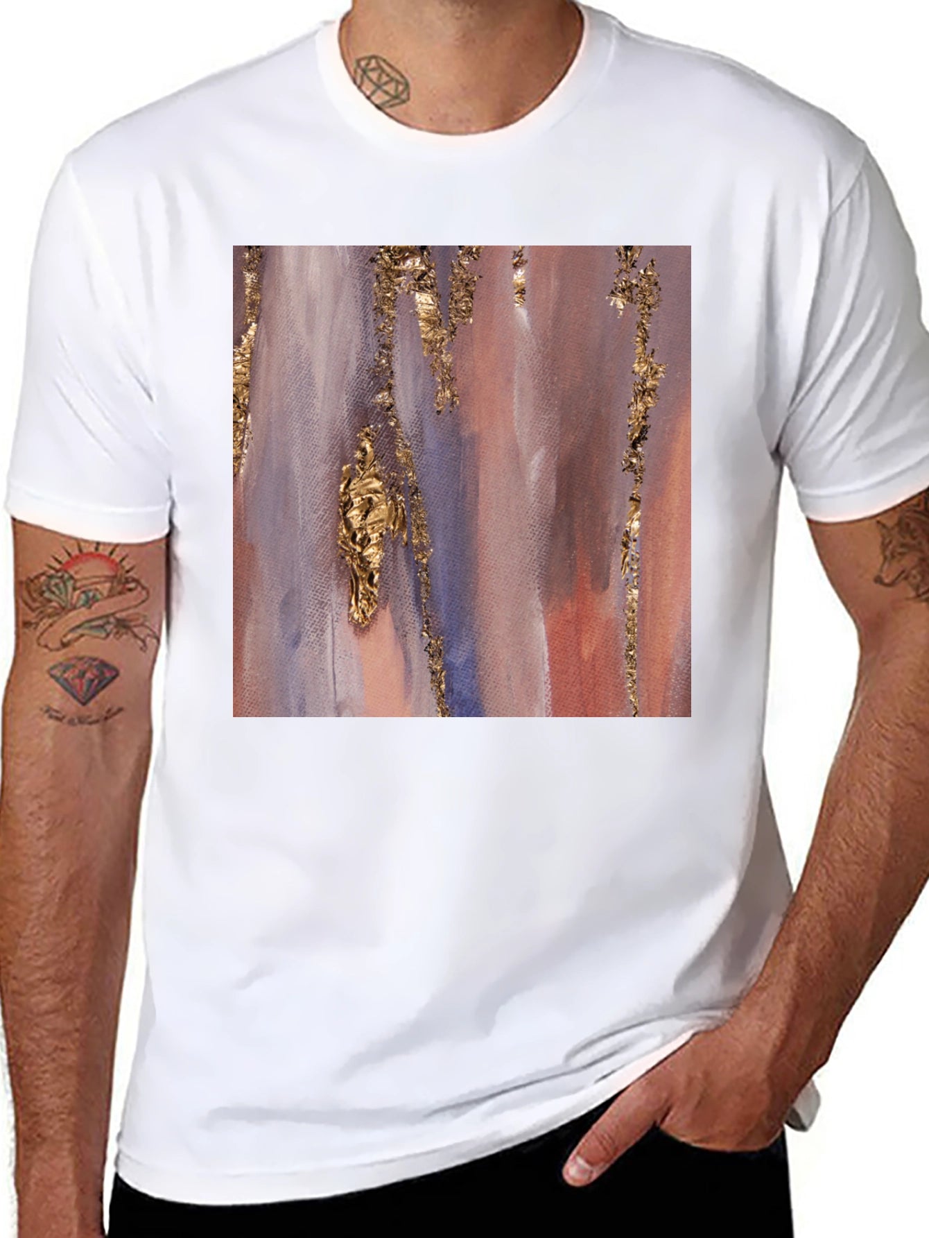 Abstract Gold Accent Black Tee