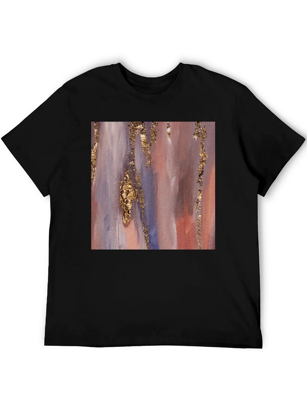 Abstract Gold Accent Black Tee
