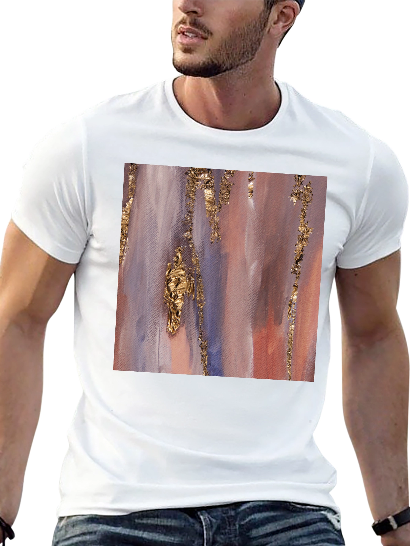 Abstract Gold Accent Black Tee