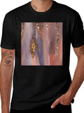 Abstract Gold Accent Black Tee