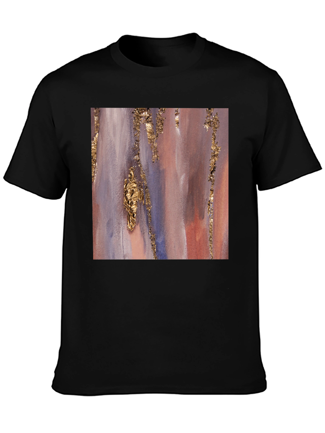 Abstract Gold Accent Black Tee