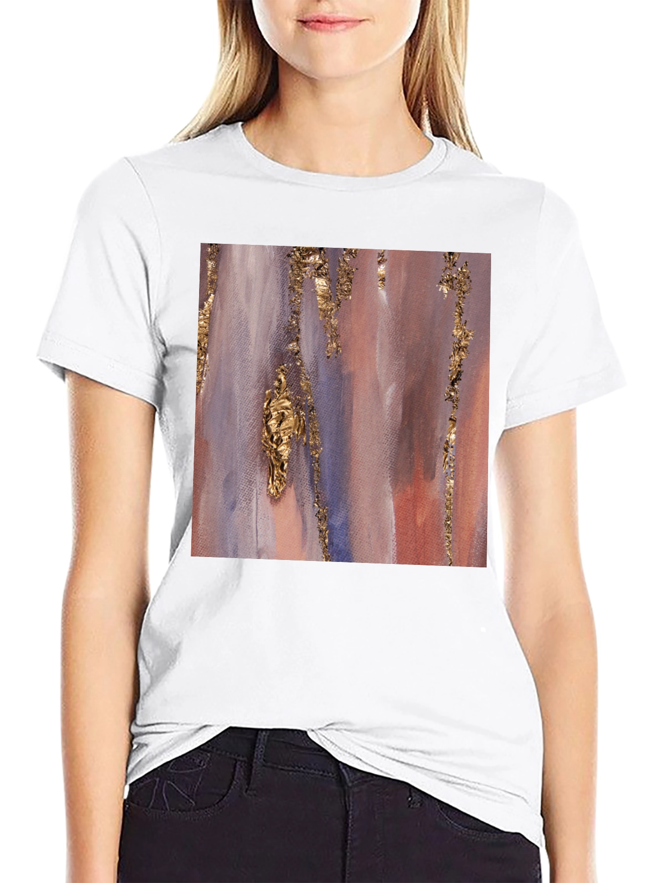 Abstract Gold Accent Black Tee
