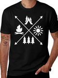 Outdoor Adventure Graphic Tee - Camping Design