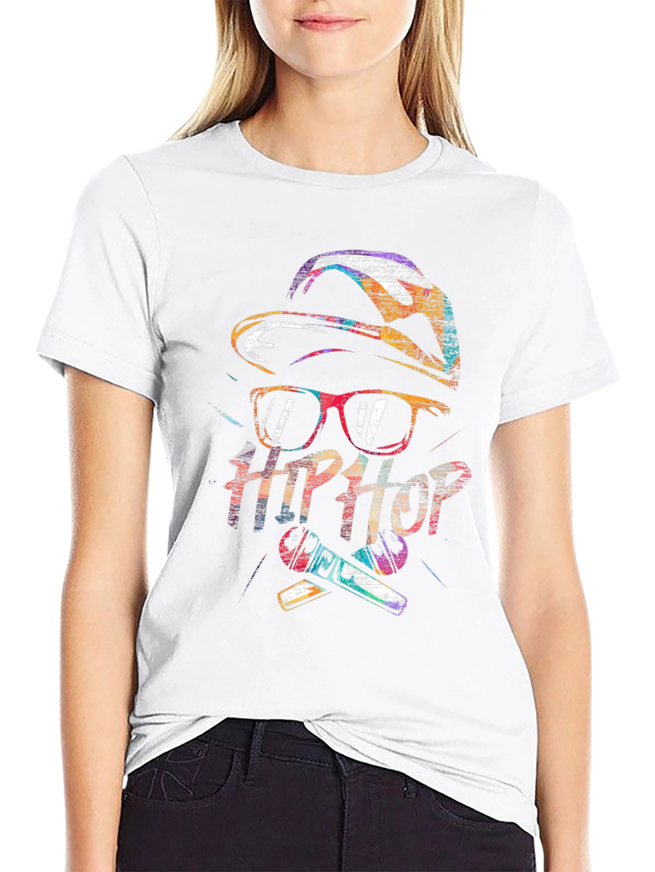 Hip Hop Graphic Print Mens Black T-Shirt