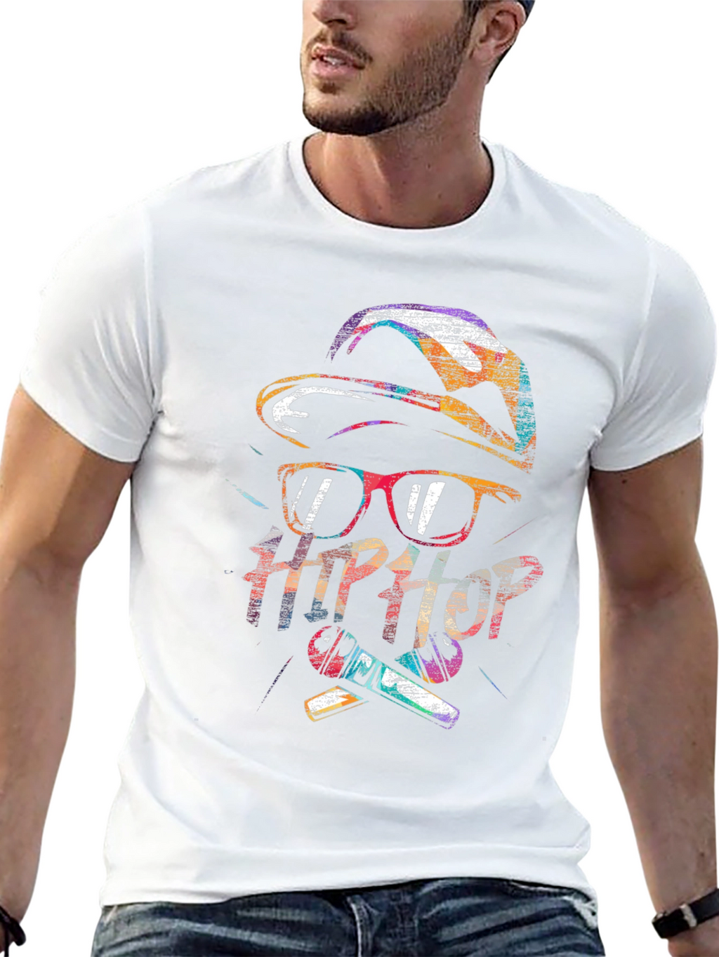 Hip Hop Graphic Print Mens Black T-Shirt