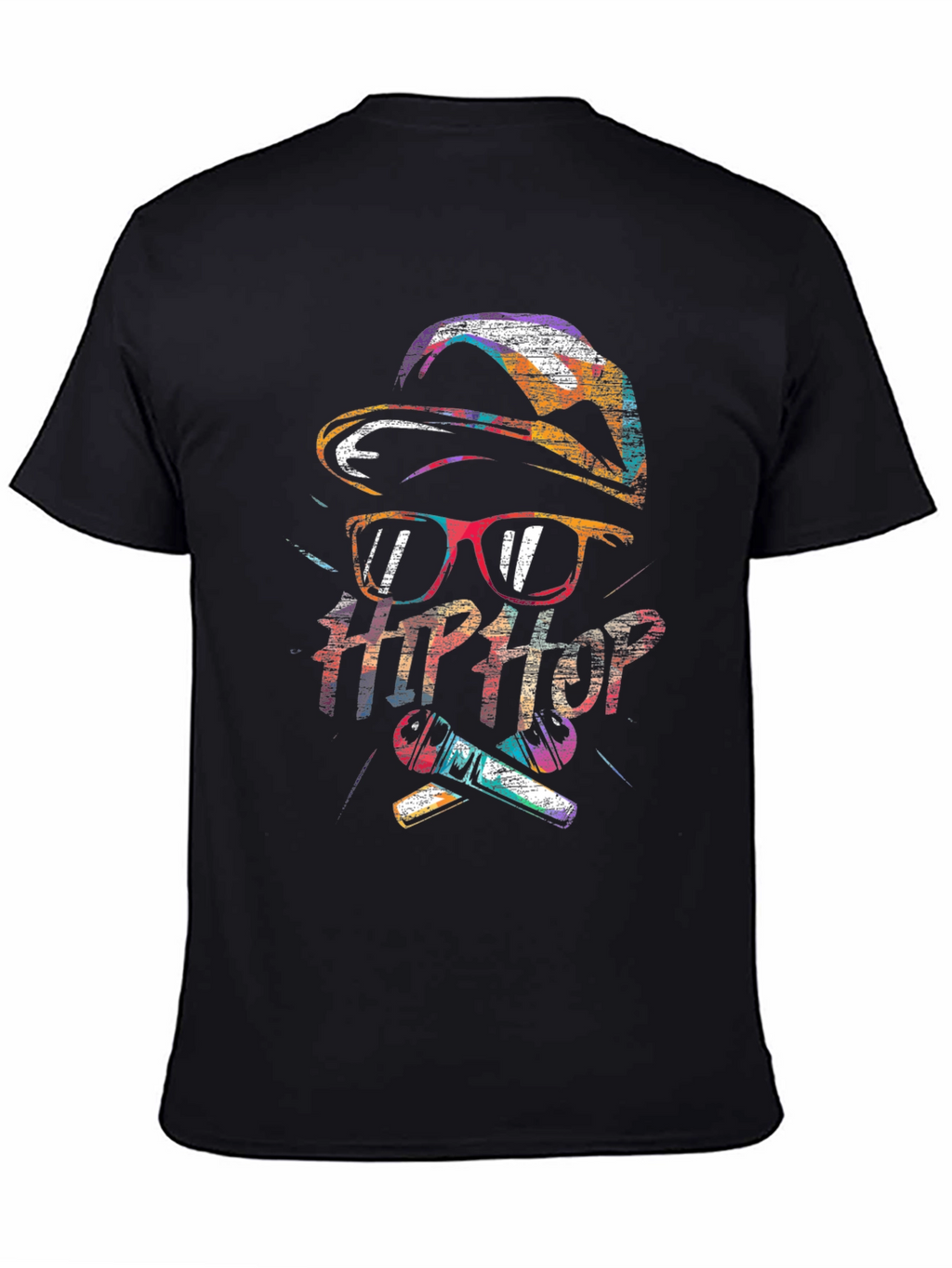 Hip Hop Graphic Print Mens Black T-Shirt