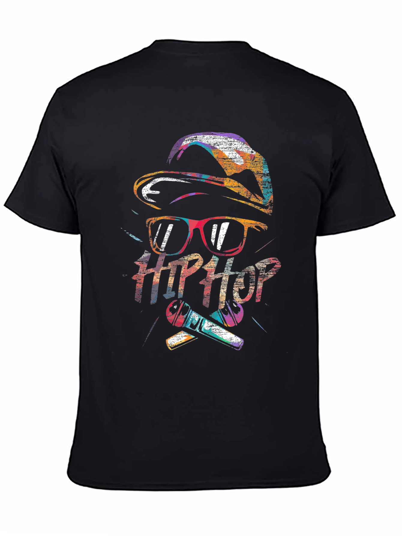 Hip Hop Graphic Print Mens Black T-Shirt