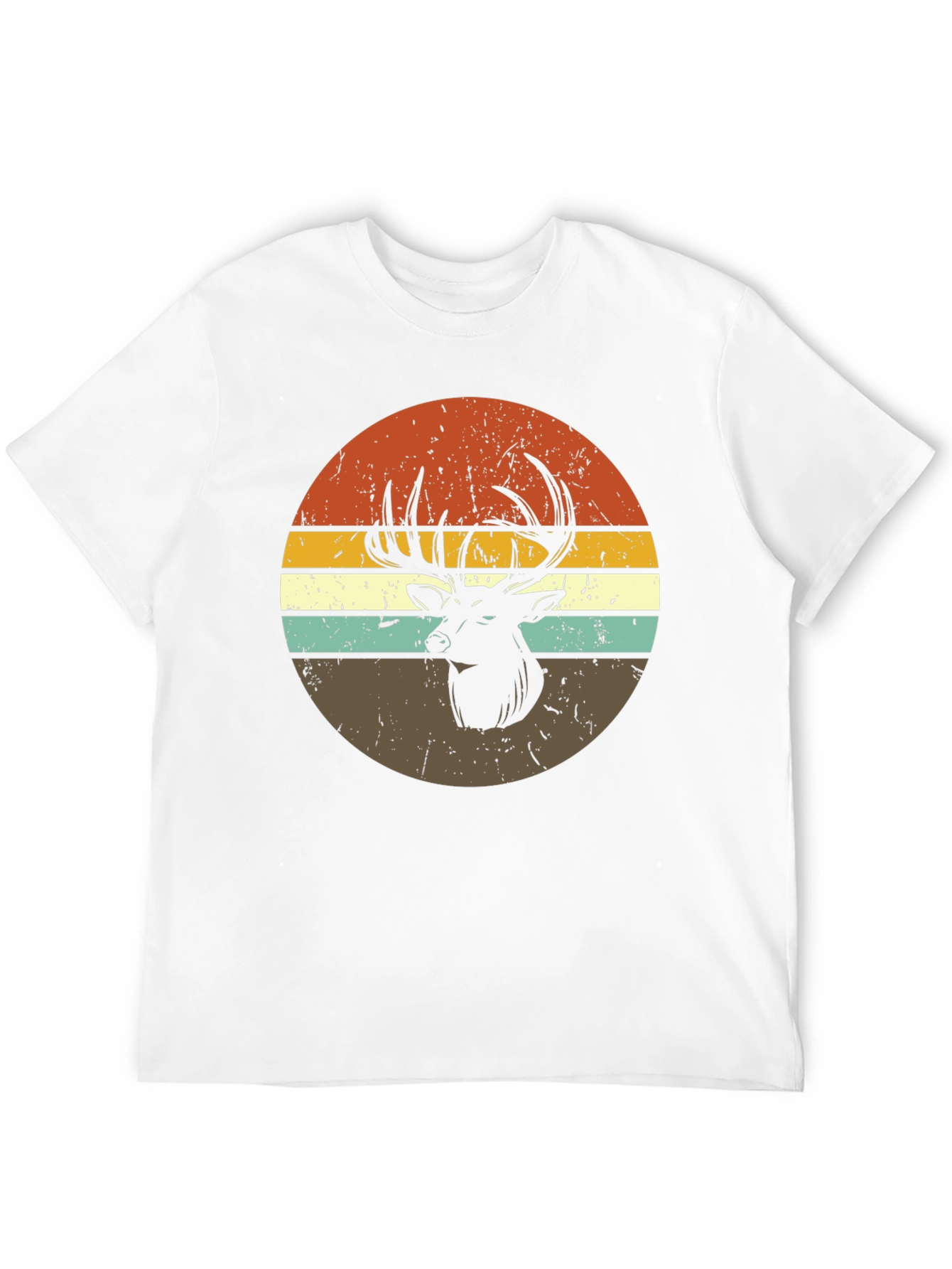 Retro Deer Graphic Tee - Black