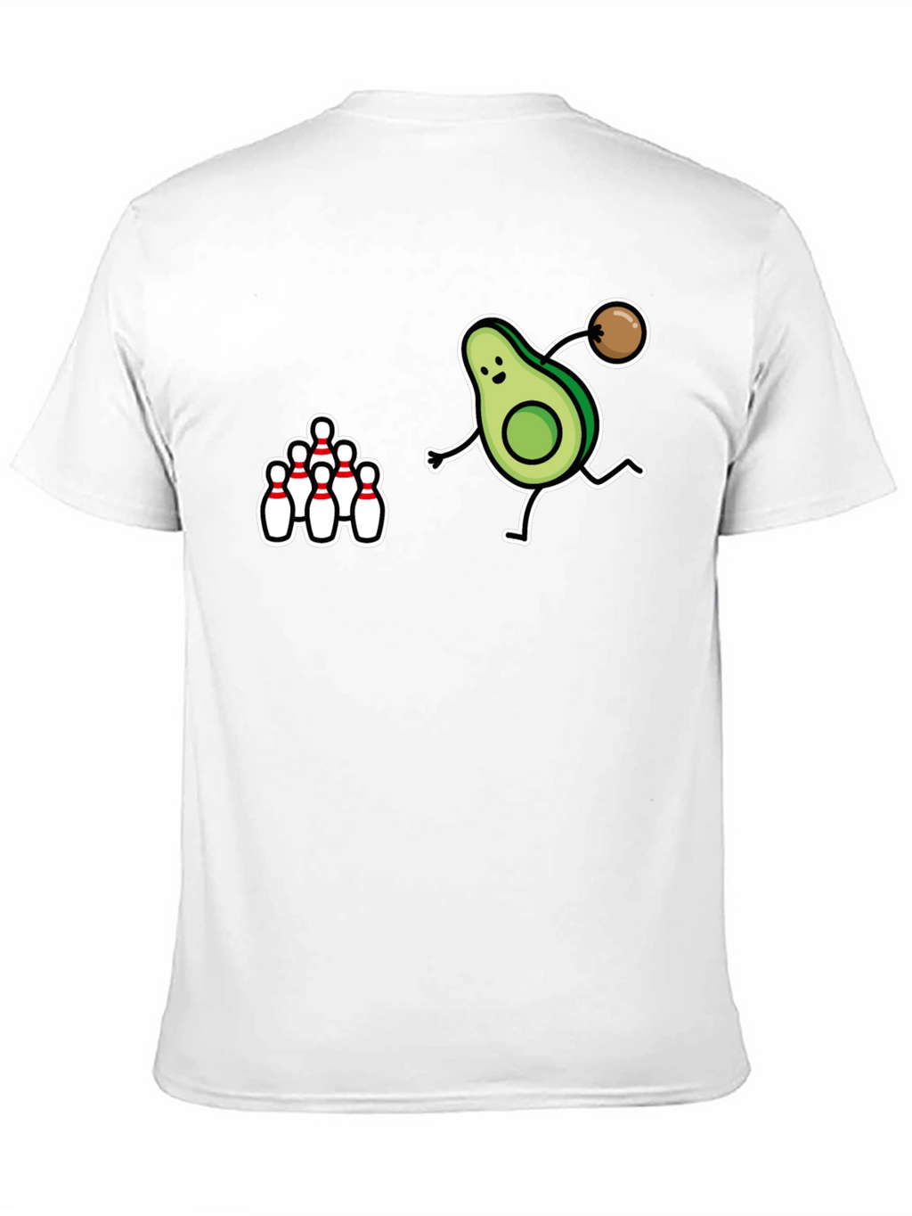Avocado Bowling Strike Graphic T-Shirt