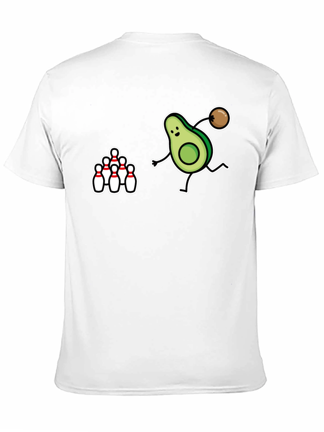 Avocado Bowling Strike Graphic T-Shirt