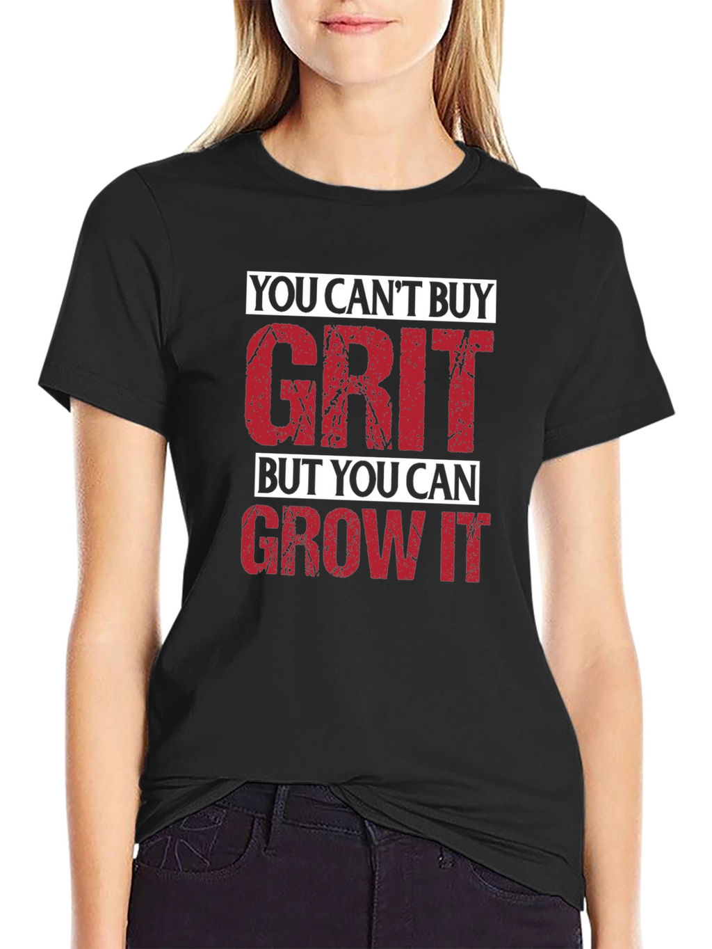 Motivational Grit Graphic T-Shirt - Mens Black Tee