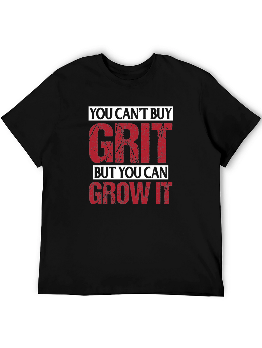 Motivational Grit Graphic T-Shirt - Mens Black Tee