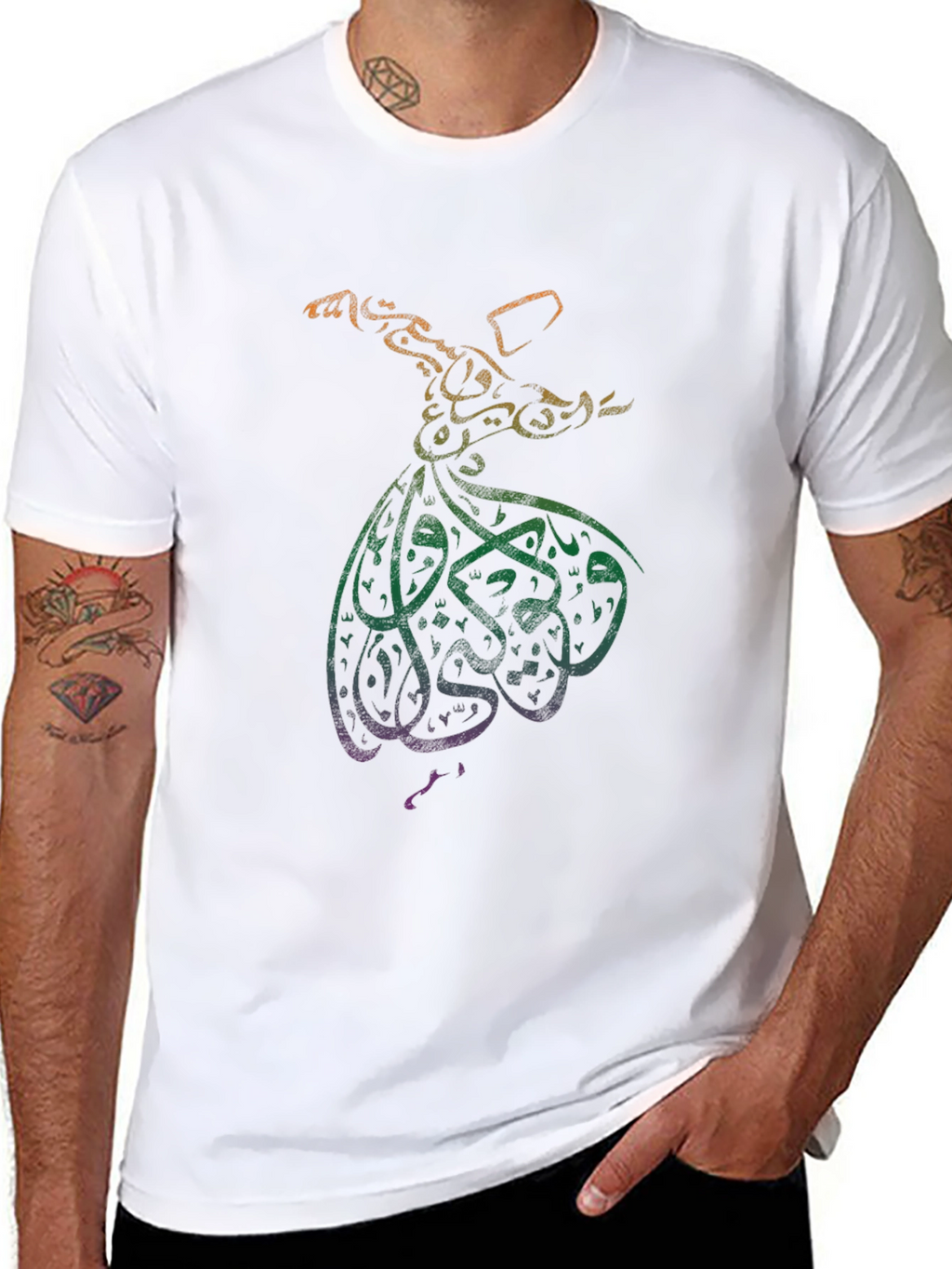 Mystic Sufi Dance Graphic Tee - Black