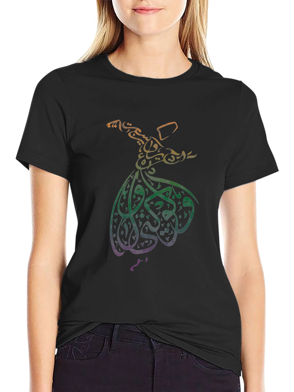 Mystic Sufi Dance Graphic Tee - Black