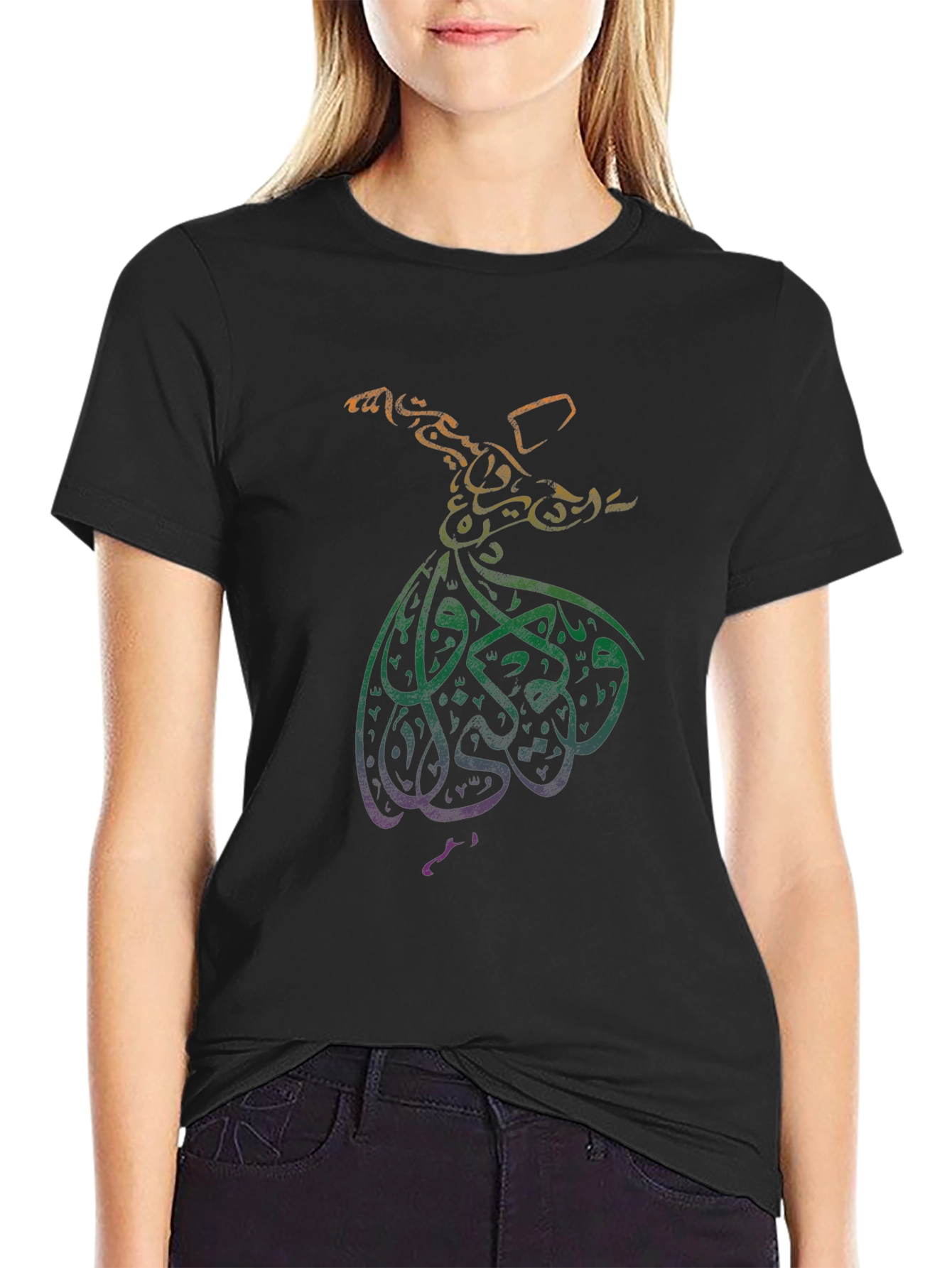 Mystic Sufi Dance Graphic Tee - Black