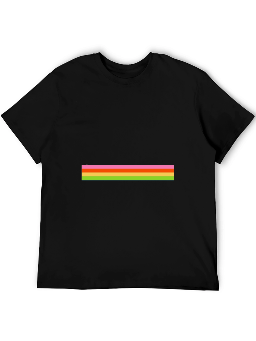 Striped Graphic Tee - Casual Black T-Shirt