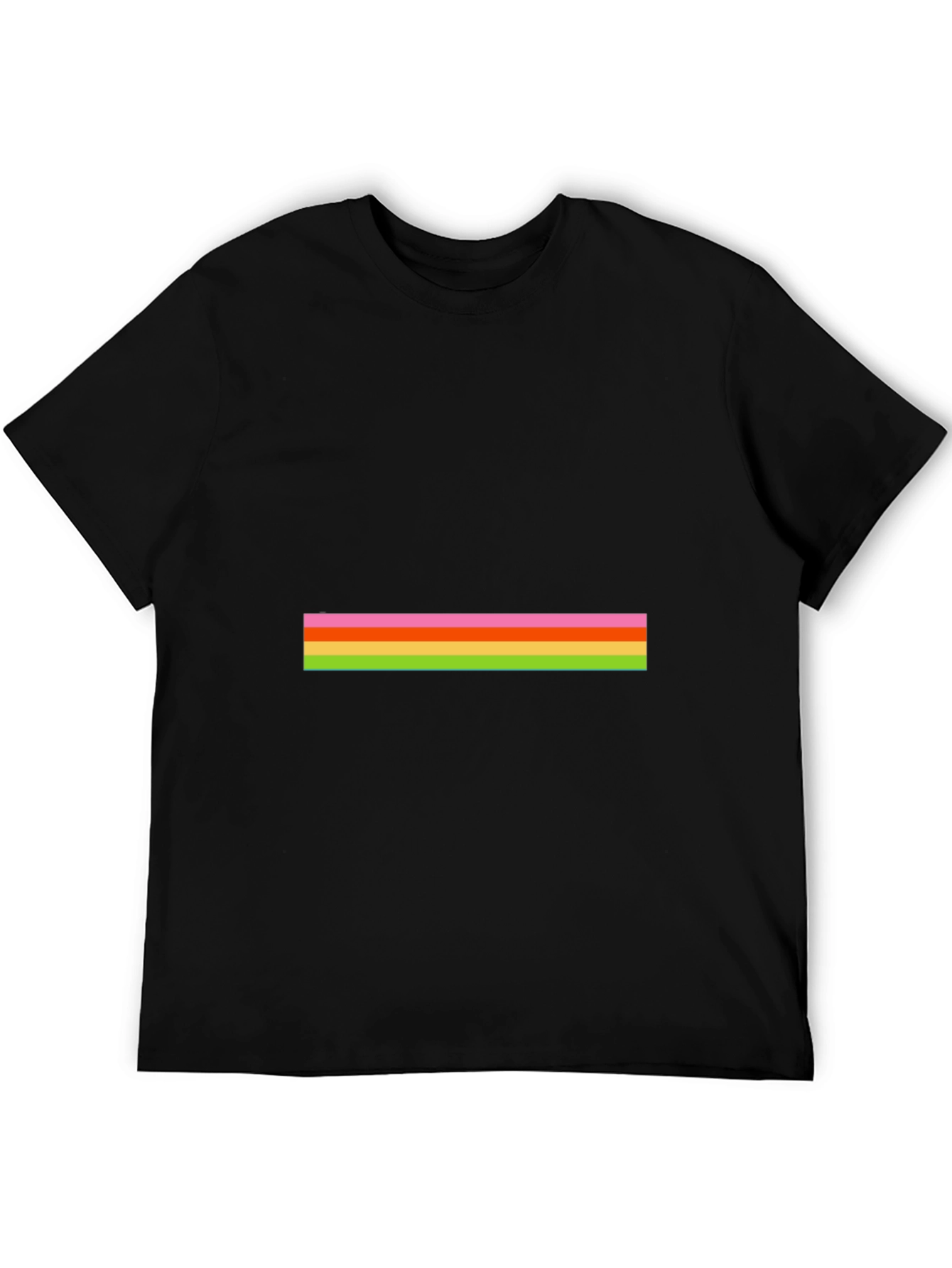 Striped Graphic Tee - Casual Black T-Shirt