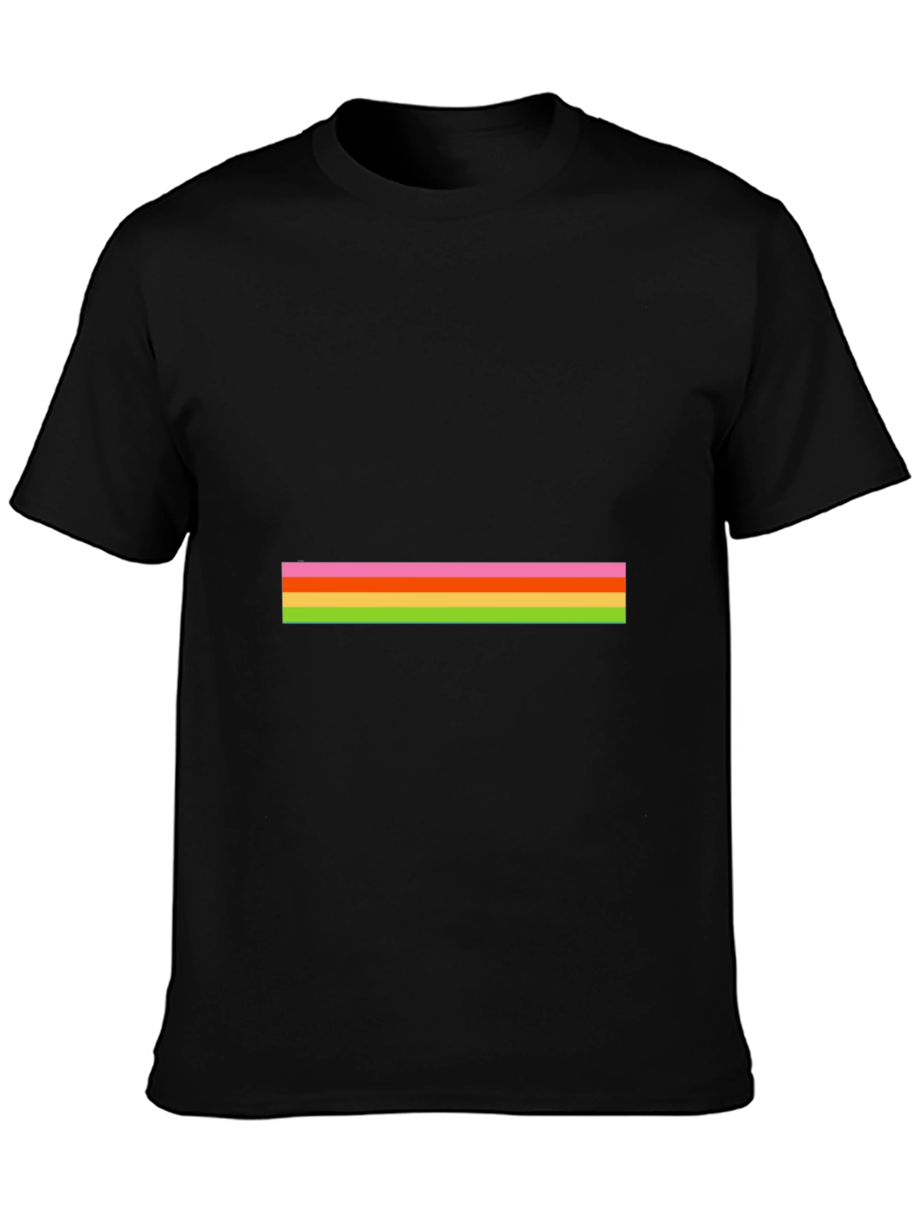Striped Graphic Tee - Casual Black T-Shirt