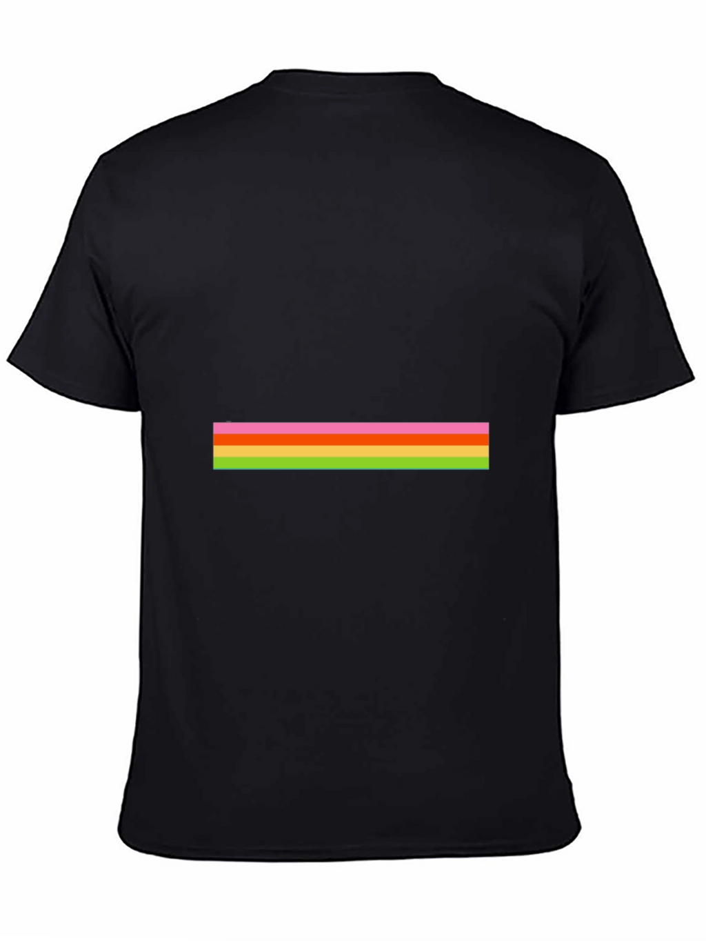 Striped Graphic Tee - Casual Black T-Shirt