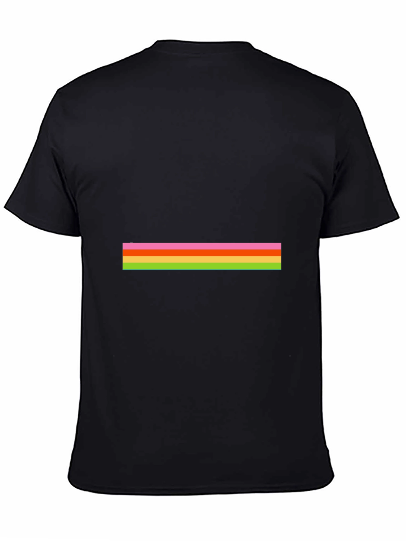 Striped Graphic Tee - Casual Black T-Shirt