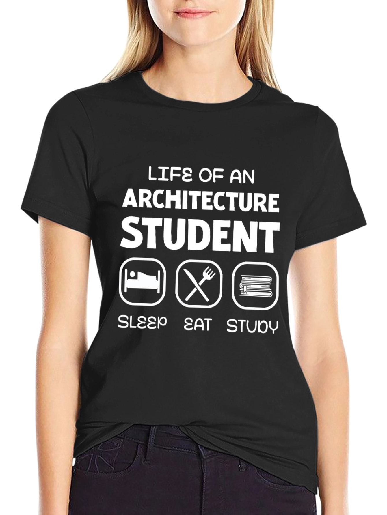 Architect Student Life T-Shirt - Sleep Eat Study Graphic Tee