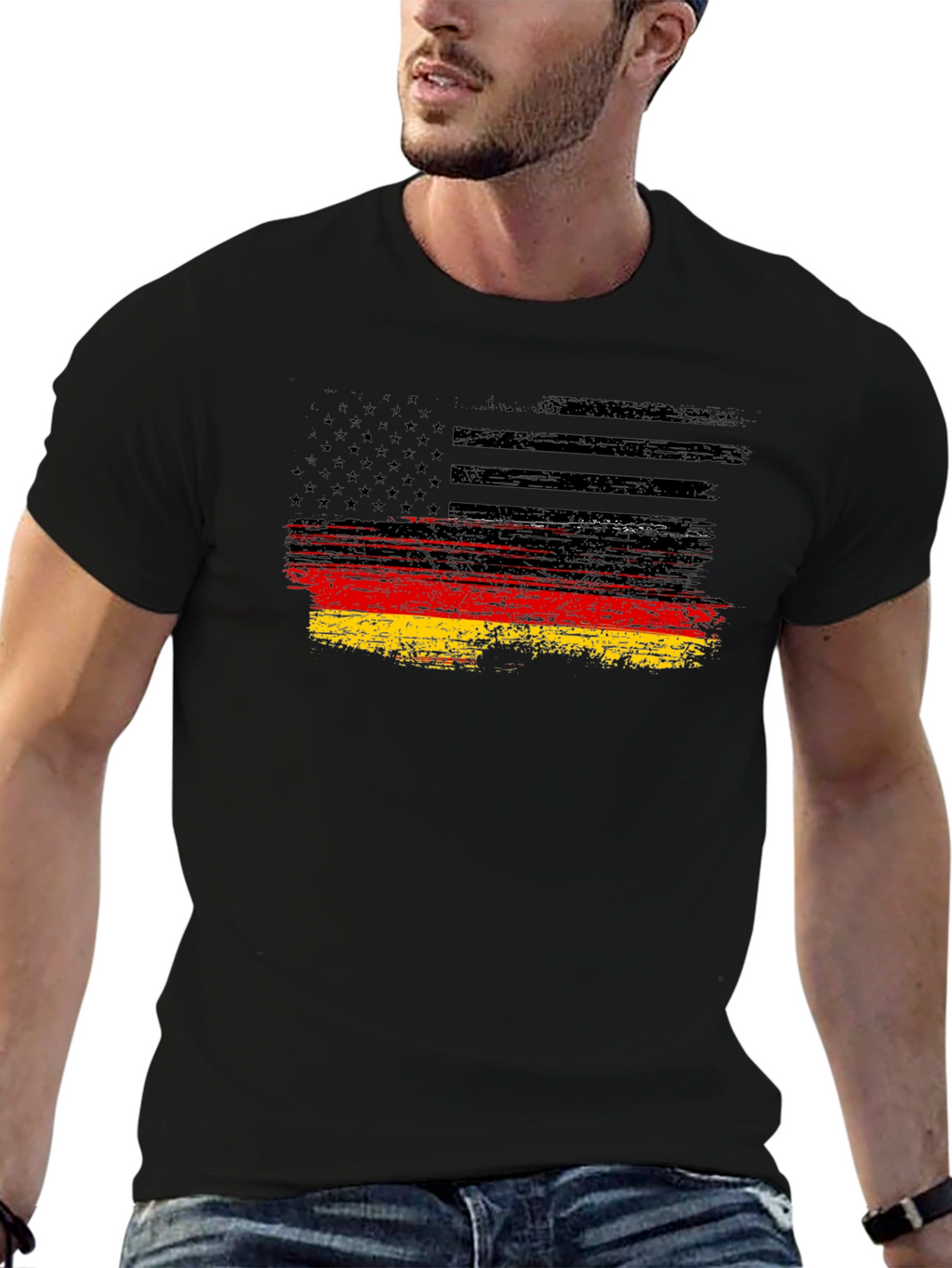USA Germany Flag Graphic T-Shirt