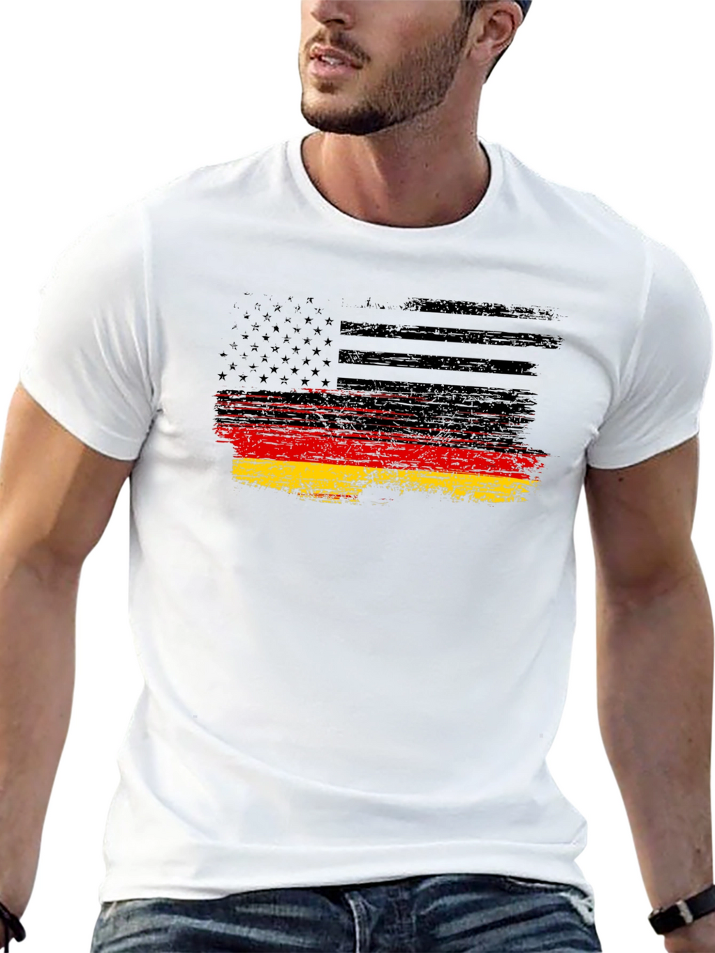 USA Germany Flag Graphic T-Shirt