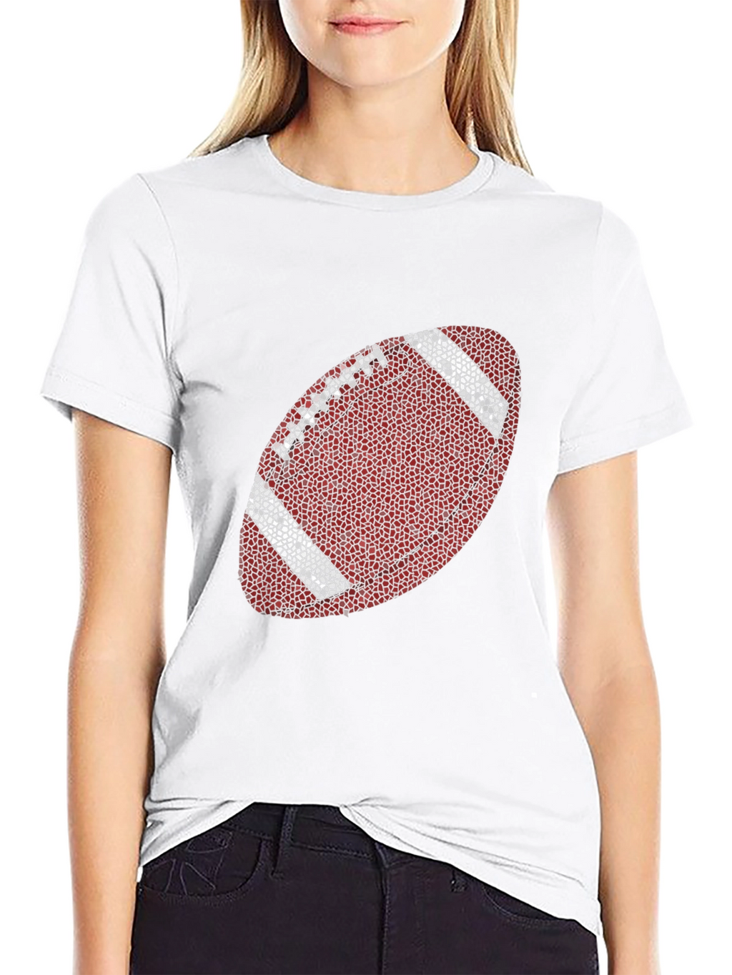 Football Mosaic Graphic Tee - Stylish Casual Wear
