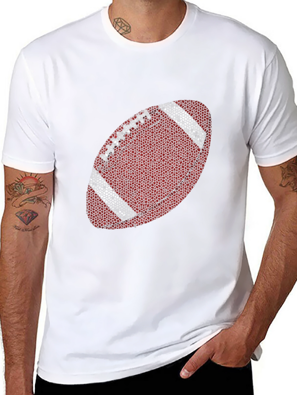 Football Mosaic Graphic Tee - Stylish Casual Wear