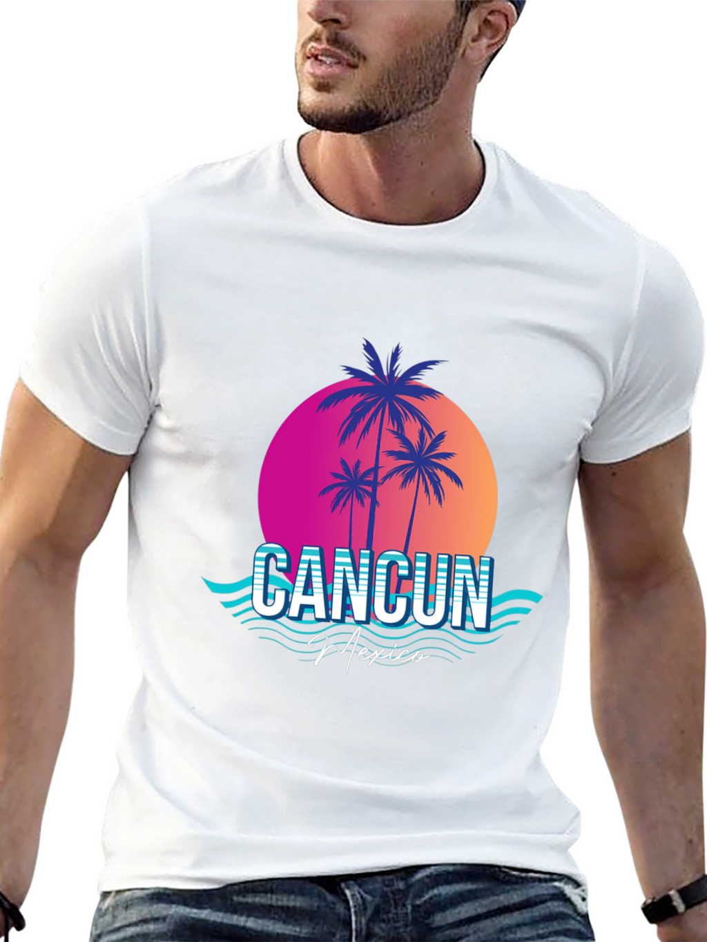 Cancun Mexico Retro Graphic Tee