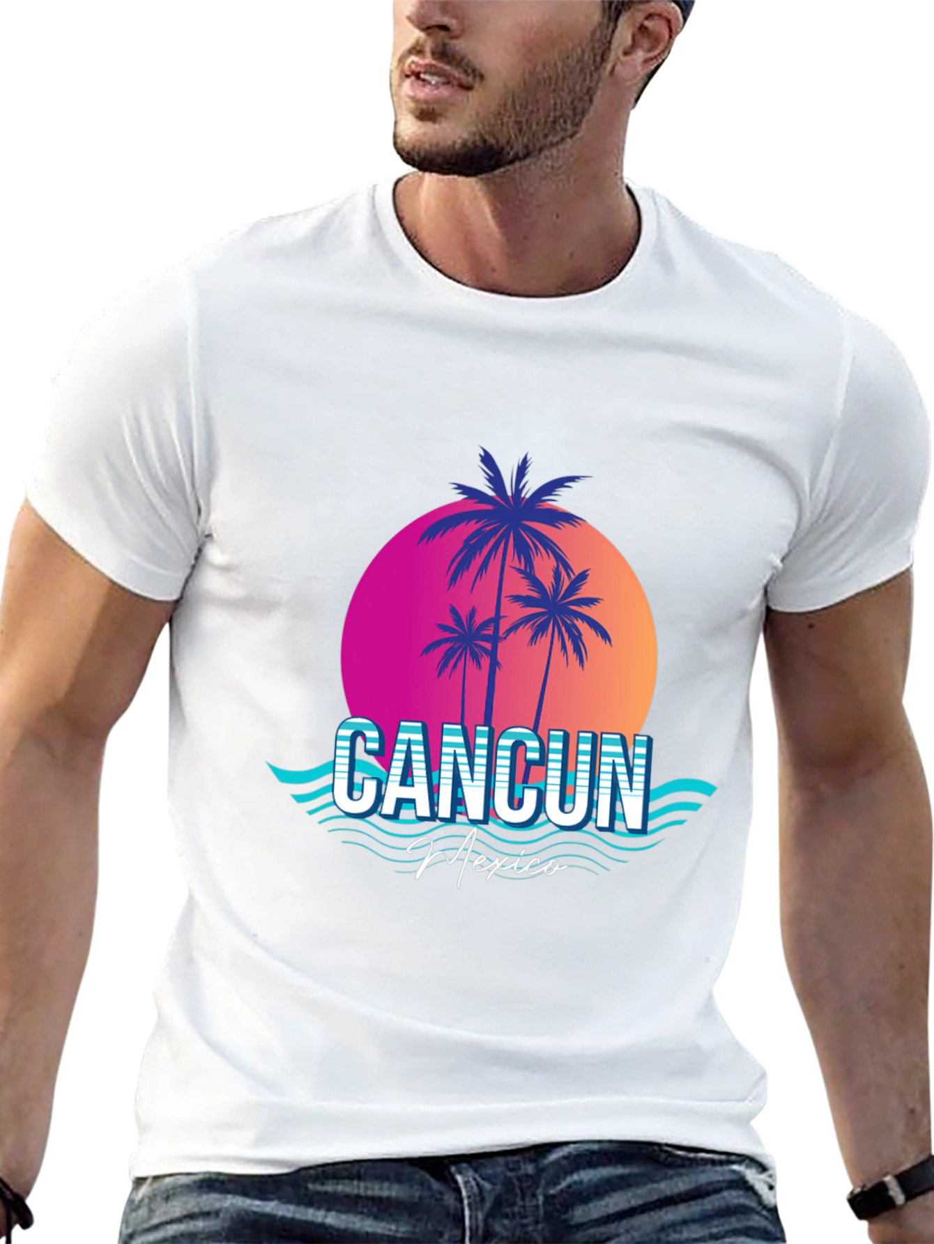 Cancun Mexico Retro Graphic Tee