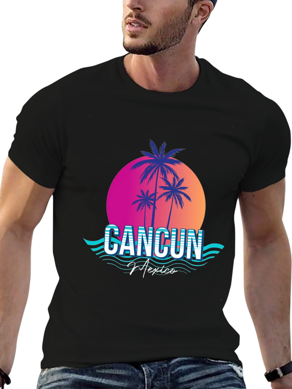 Cancun Mexico Retro Graphic Tee
