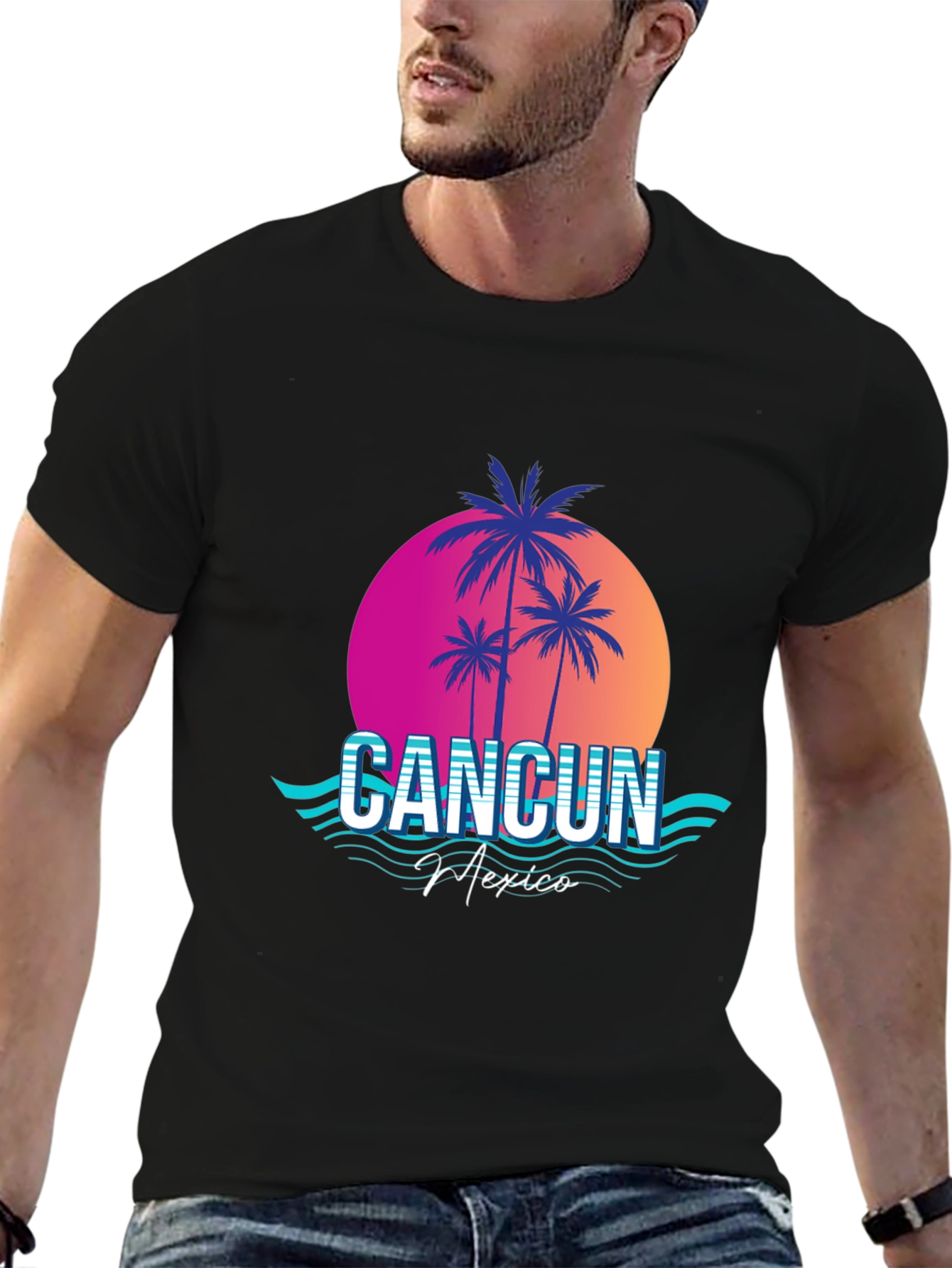 Cancun Mexico Retro Graphic Tee