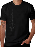 Mens Graphic Tee - Abstract Print Black T-Shirt